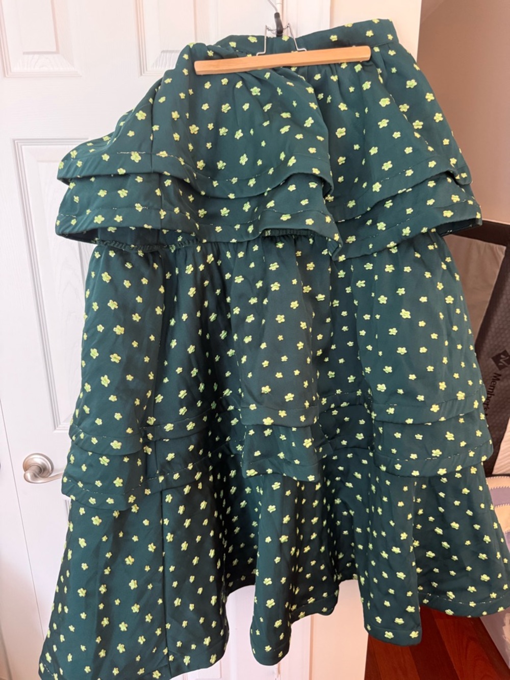 Green Tiered Floral Ruffle Skirt The Teagan by BURU NWT